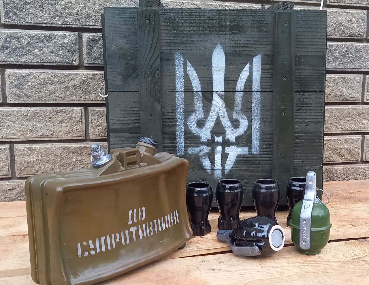 Набір для військових  Міна Мон-50 з гранатами РГД-5/Ф1 для сіль/перець - для алкоголю, спиртного, ЗСУ, чоловіків, побратимів, командирів