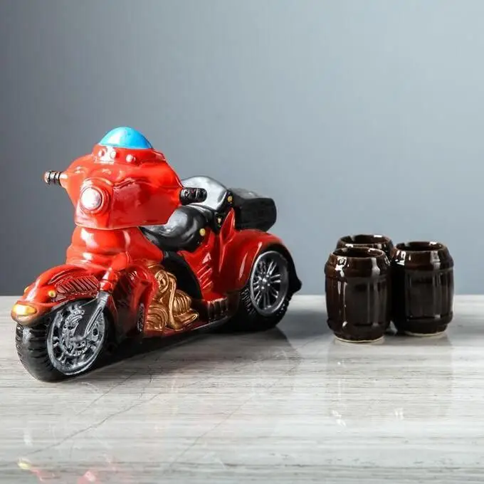 Подарунковий набір для чоловіків "Мотоцикл" - Байк для Алкоголю з чарочками