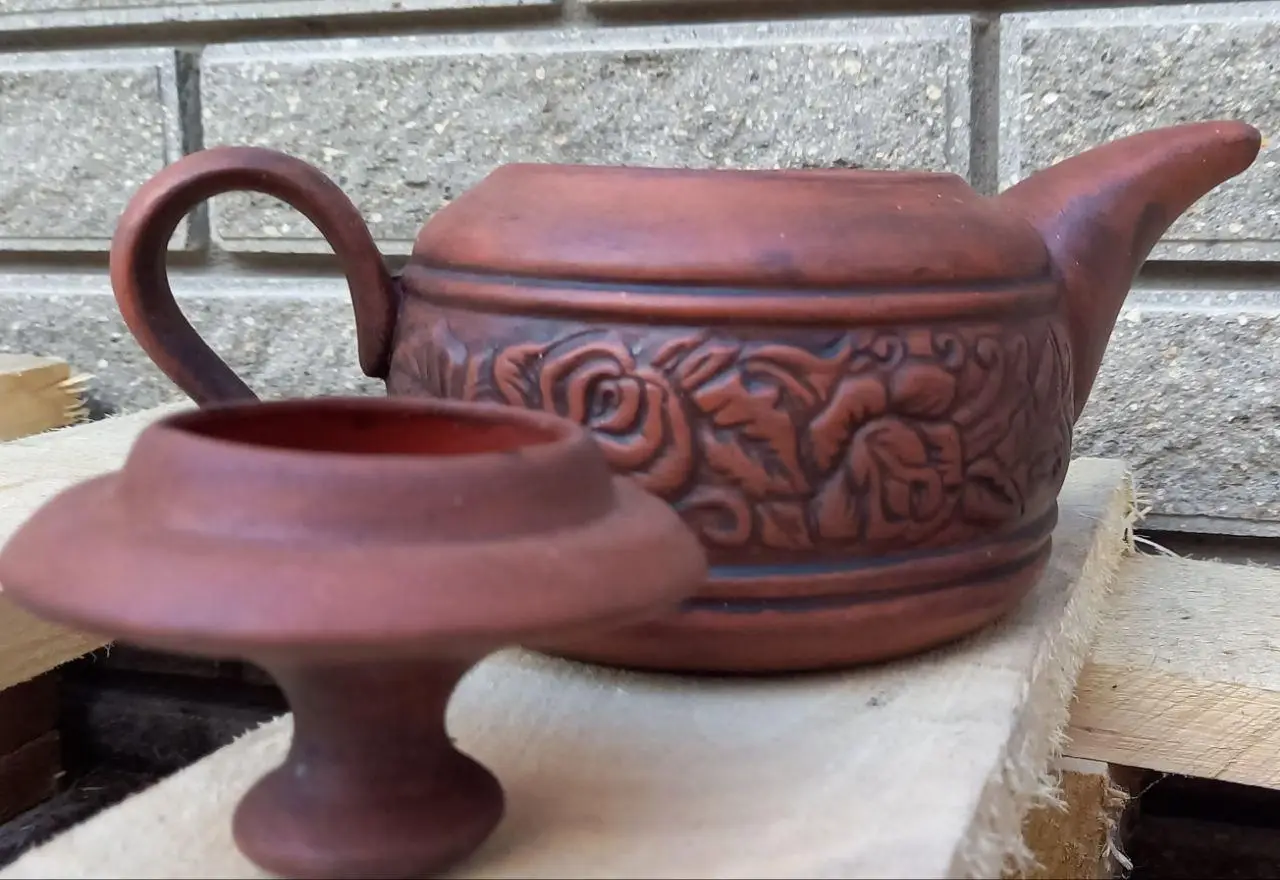 Чайник для заварювання 500 мл - керамічний з червоної глини