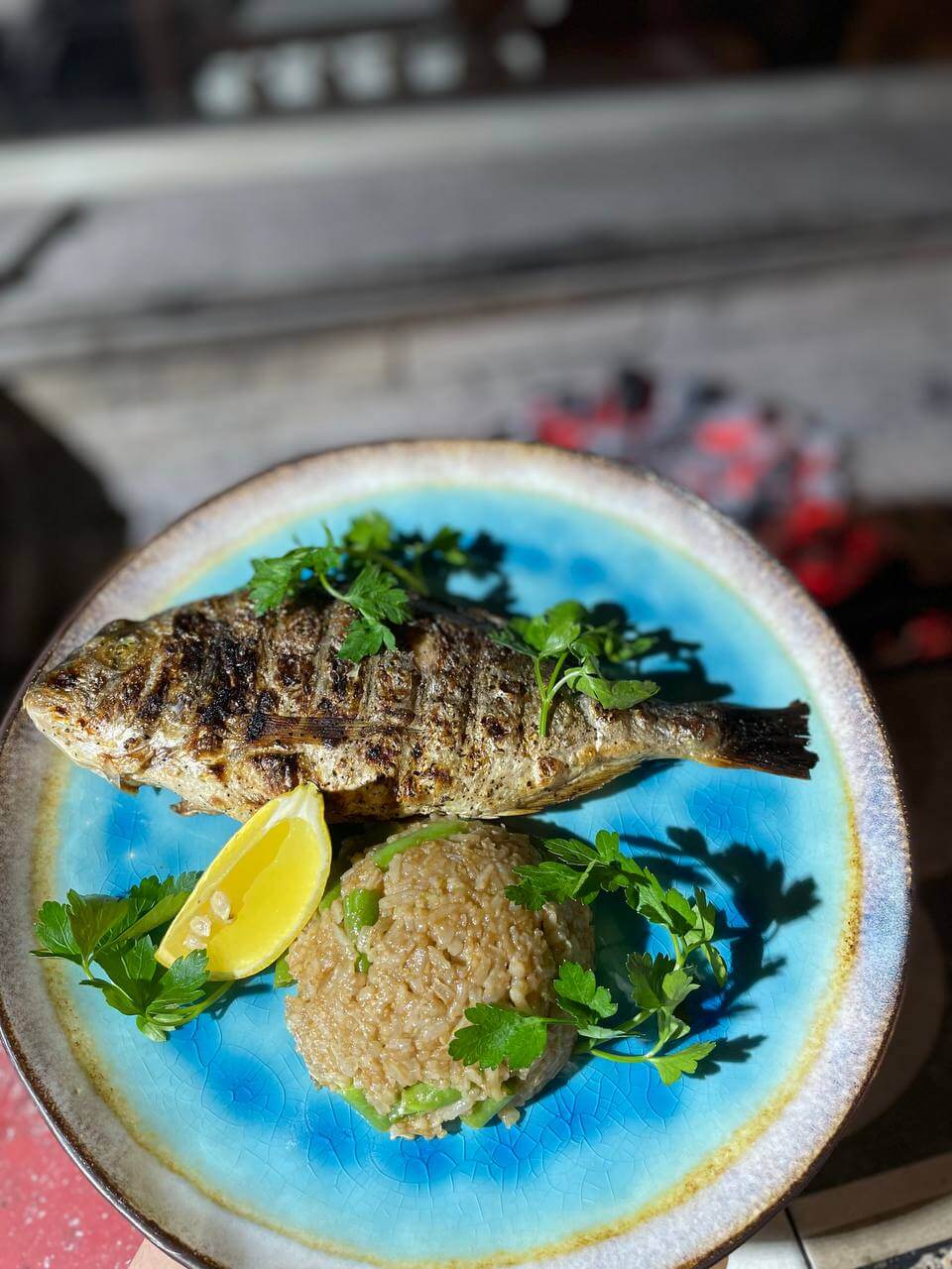 Дорадо на грилі