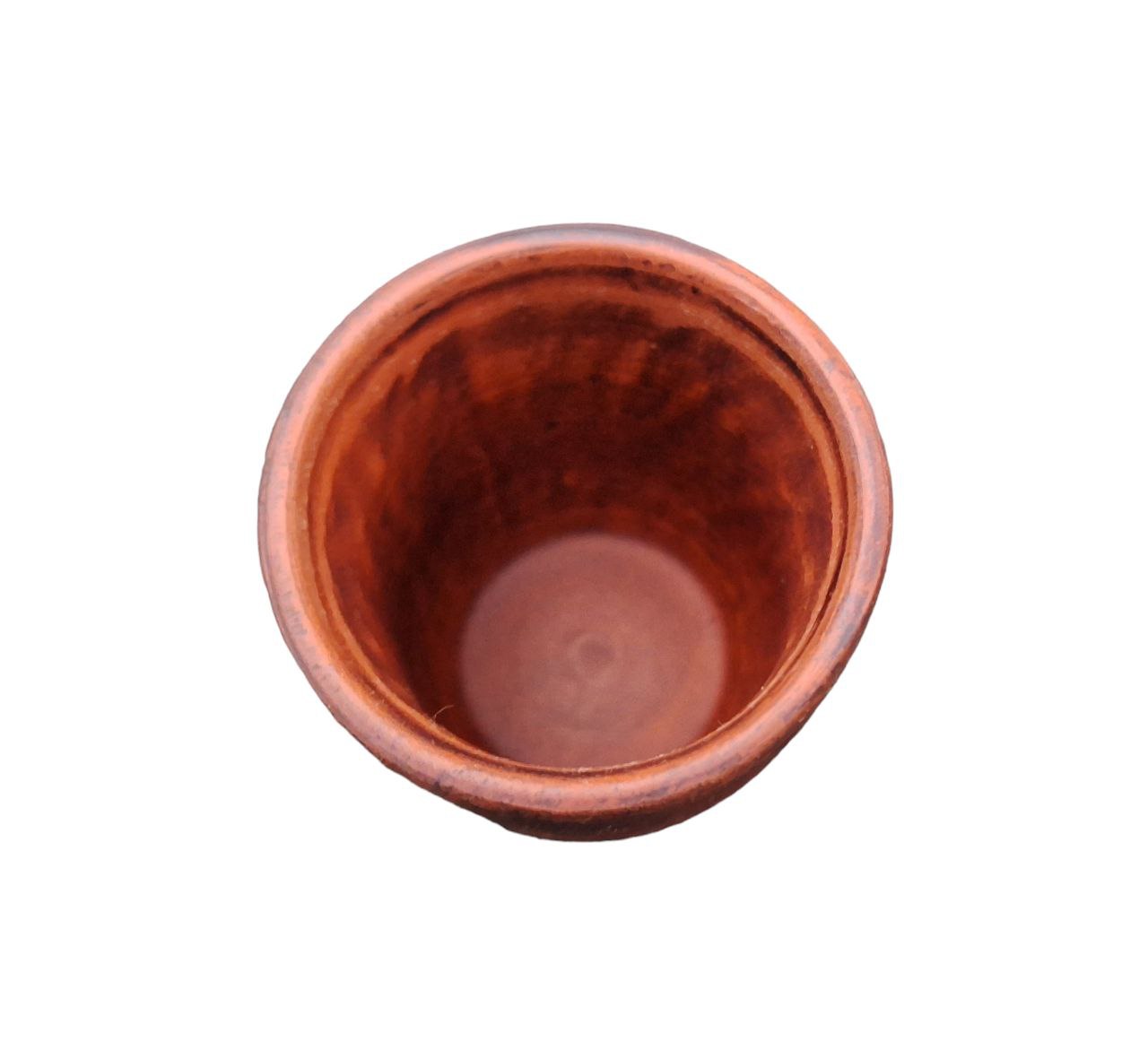 Чарка 50 мл гончарна з червоної кераміки - глиняний посуд