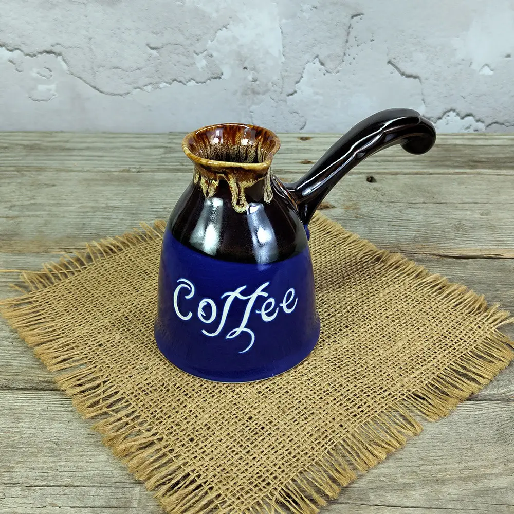 Турка скіфія coffee 450 мл синя керамічна