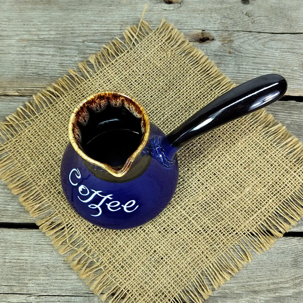Турка асканія coffee 400 мл синя керамічна