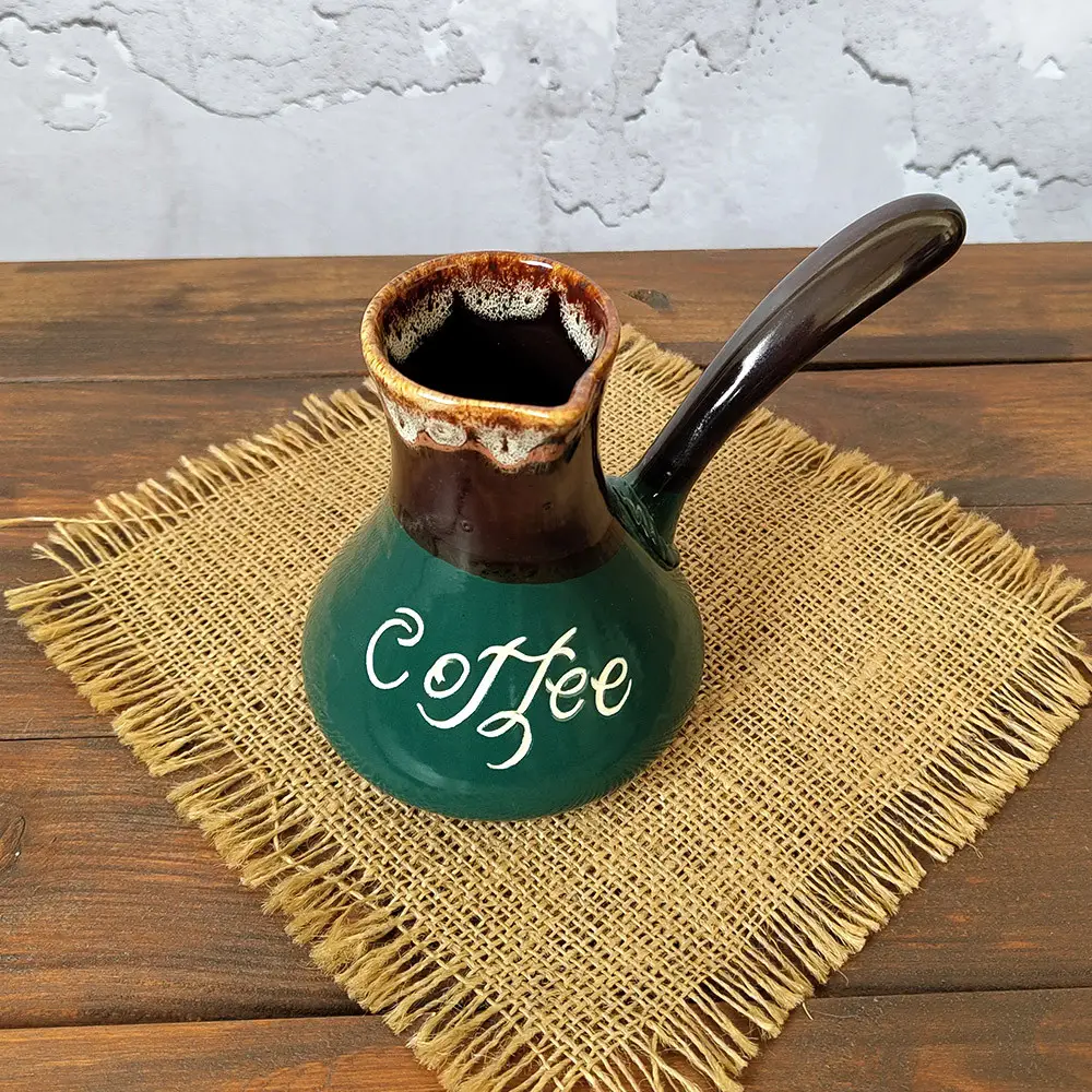 Турка асканія coffee 400 мл зелена керамічна