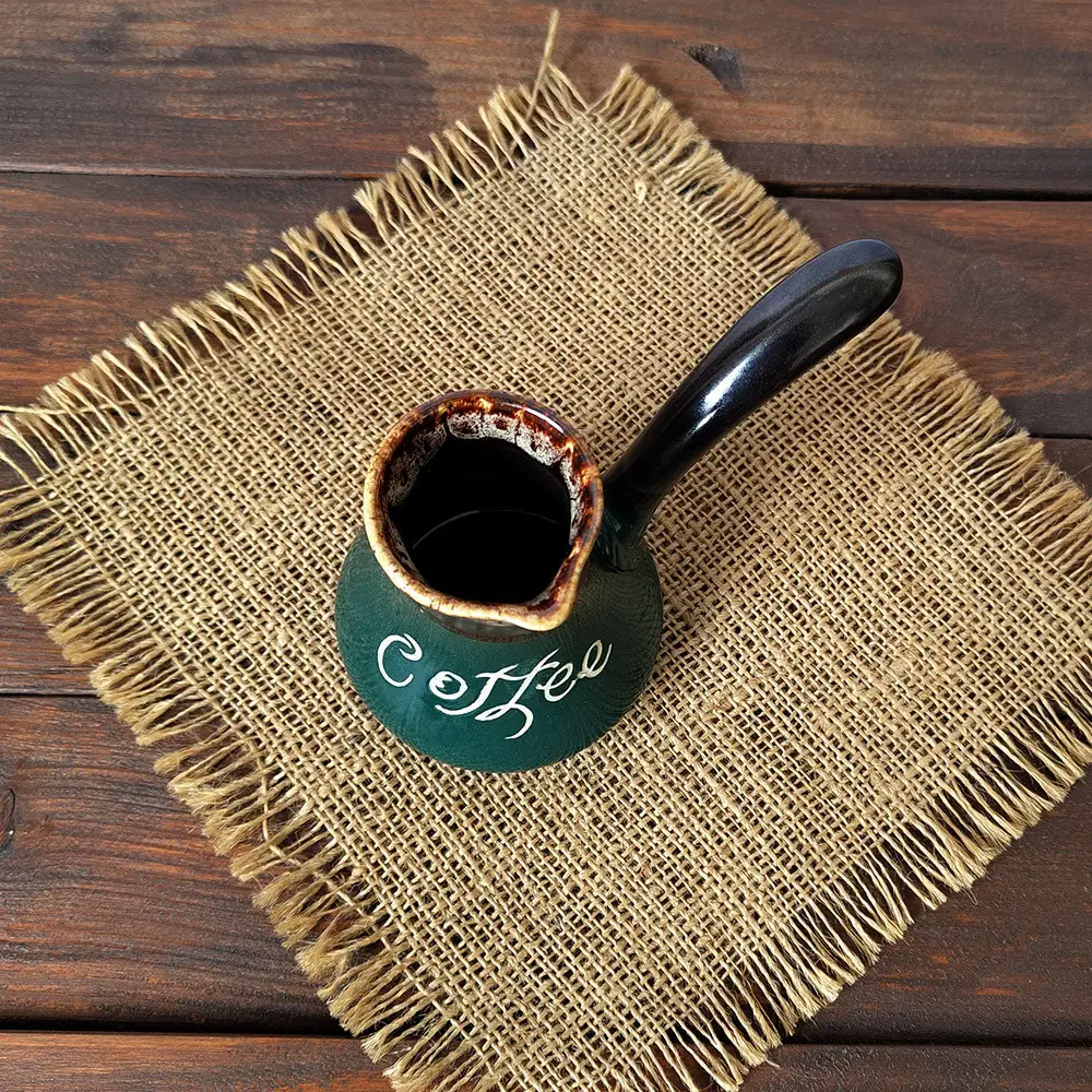 Турка асканія coffee 400 мл зелена керамічна