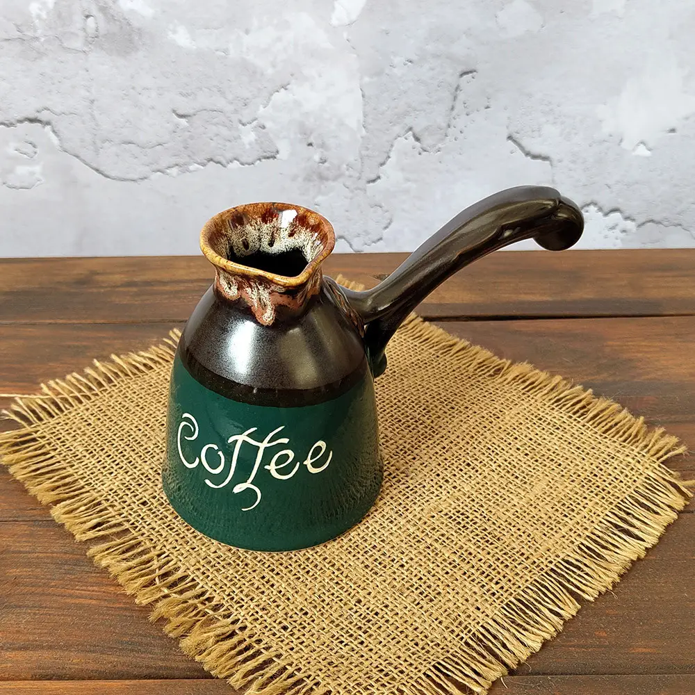 Турка скіфія coffee 450 мл зелена керамічна
