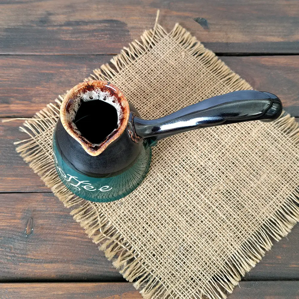 Турка скіфія coffee 450 мл зелена керамічна