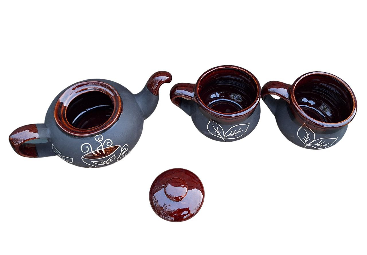 Набір для чая керамічний Чайнки 500 мл заварювалиний з двома чашками