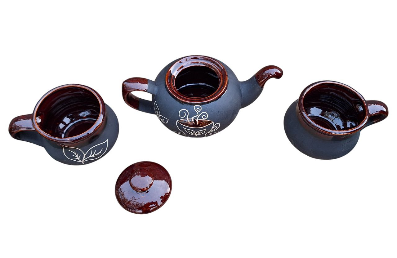 Набір для чая керамічний Чайнки 500 мл заварювалиний з двома чашками
