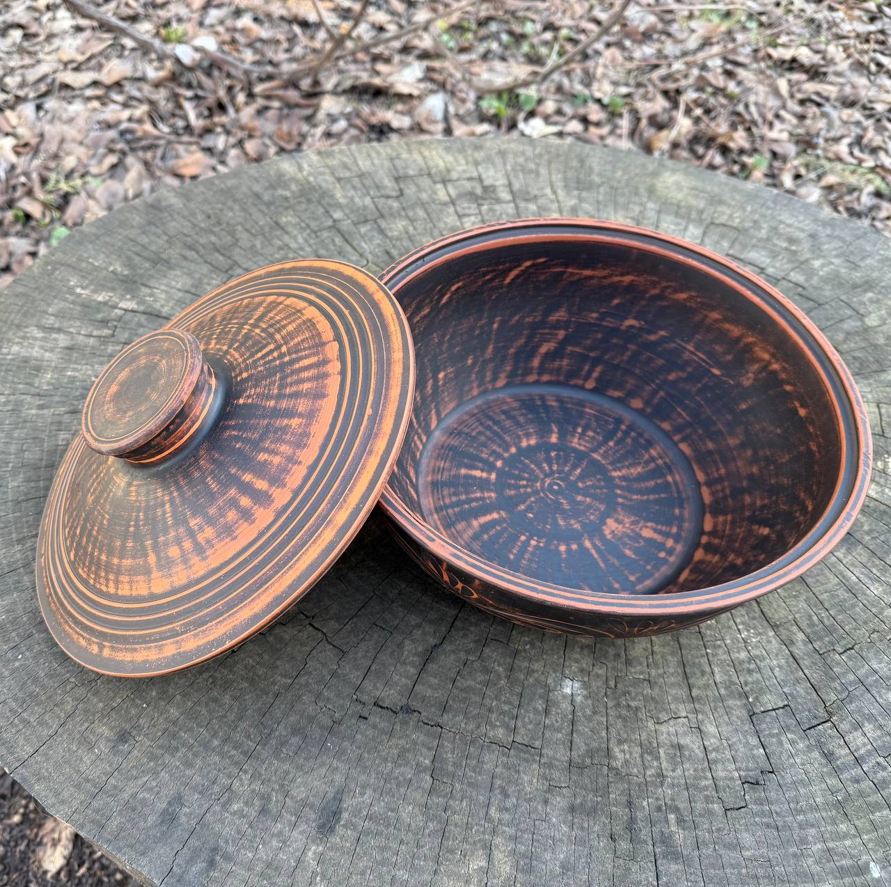 Макітра з червоної кераміки 4 літра - гончарний посуд для печі