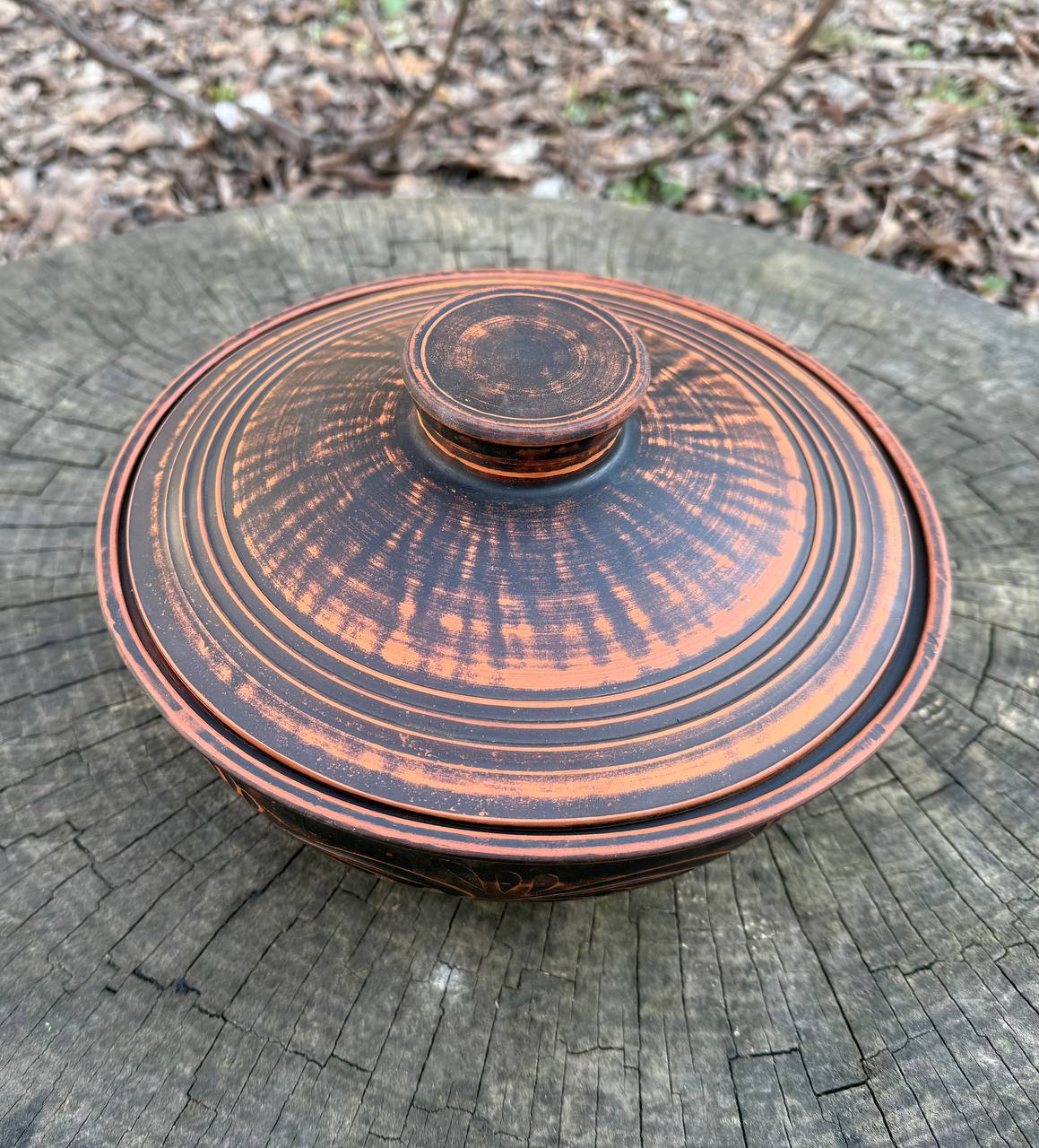 Макітра з червоної кераміки 4 літра - гончарний посуд для печі