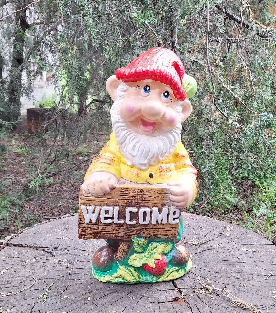 Садовий Декор Гном Великий "Welcome" 54 см кераміка