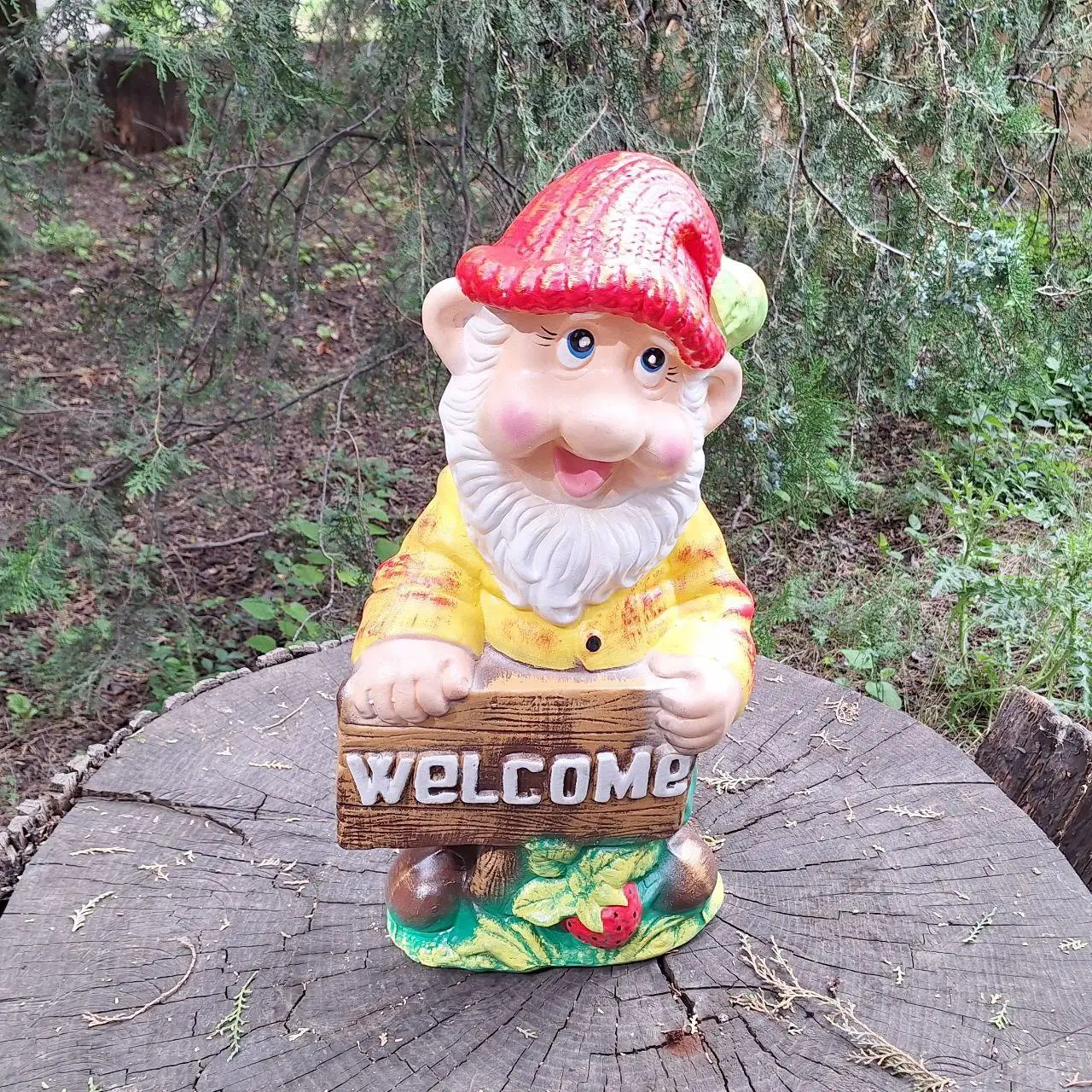 Садовий Декор Гном Великий "Welcome" 54 см кераміка
