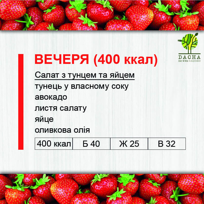 Вечеря (400 ккал)