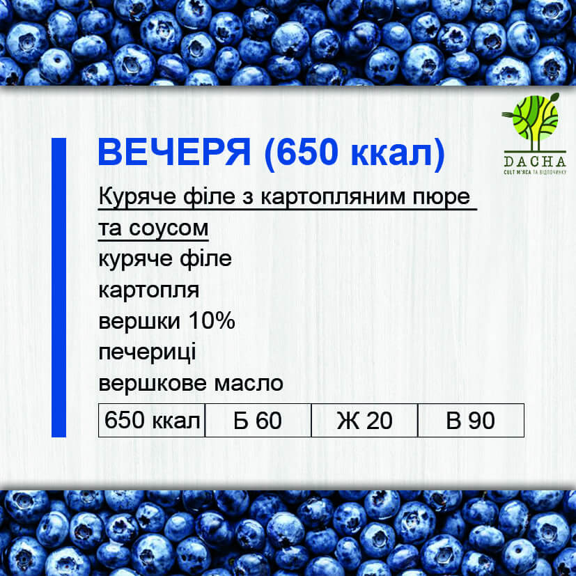 Вечеря (650 ккал)