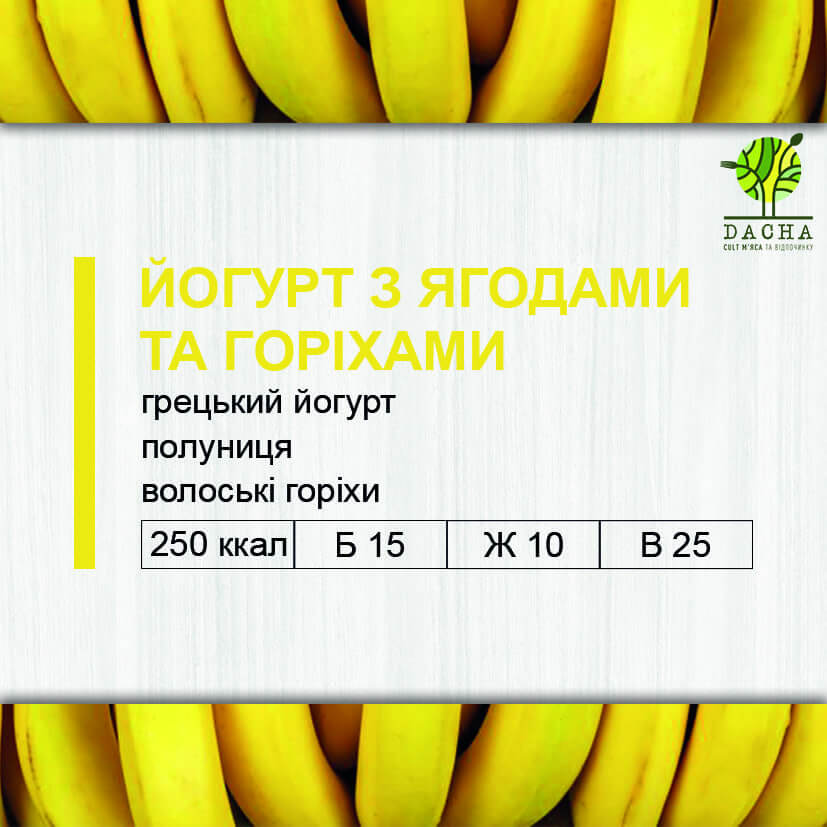Йогурт з ягодами та горіхами